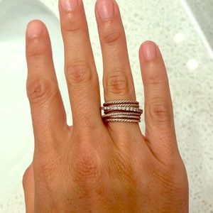 David Yurman crossover wide ring with diamonds, 6
